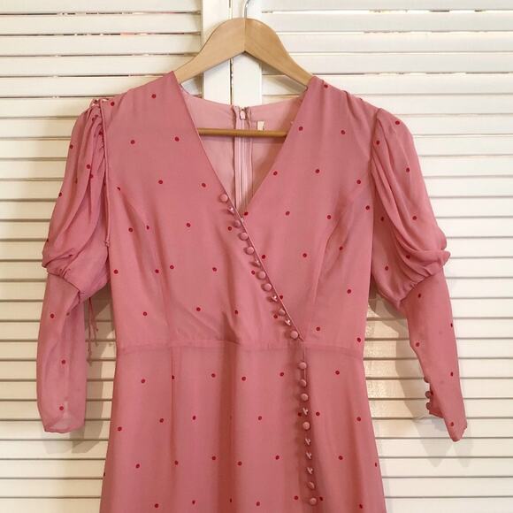 For Love and Lemons Pink Rosie Button Mini Dress - Picture 11 of 13
